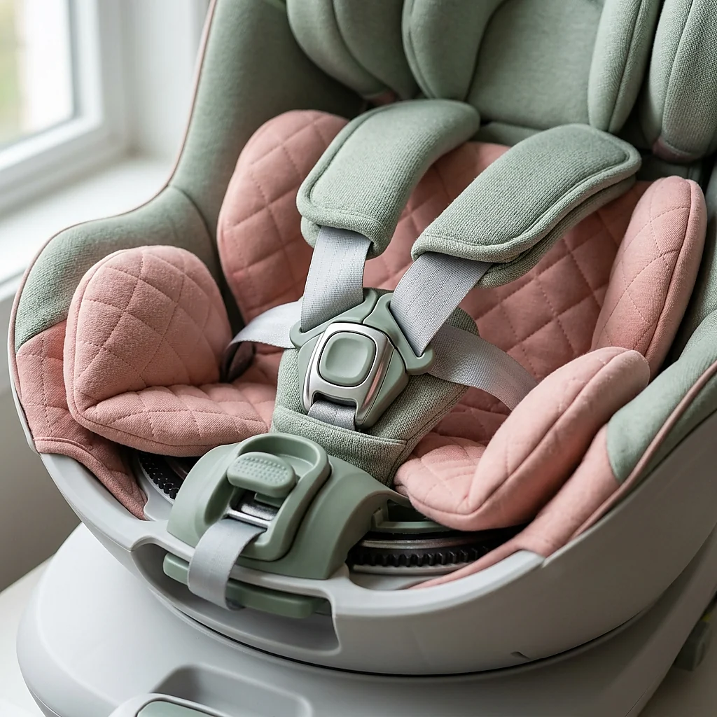 Detalle del arnés y acolchado de la Babify Onboard 360 i-Size R129
