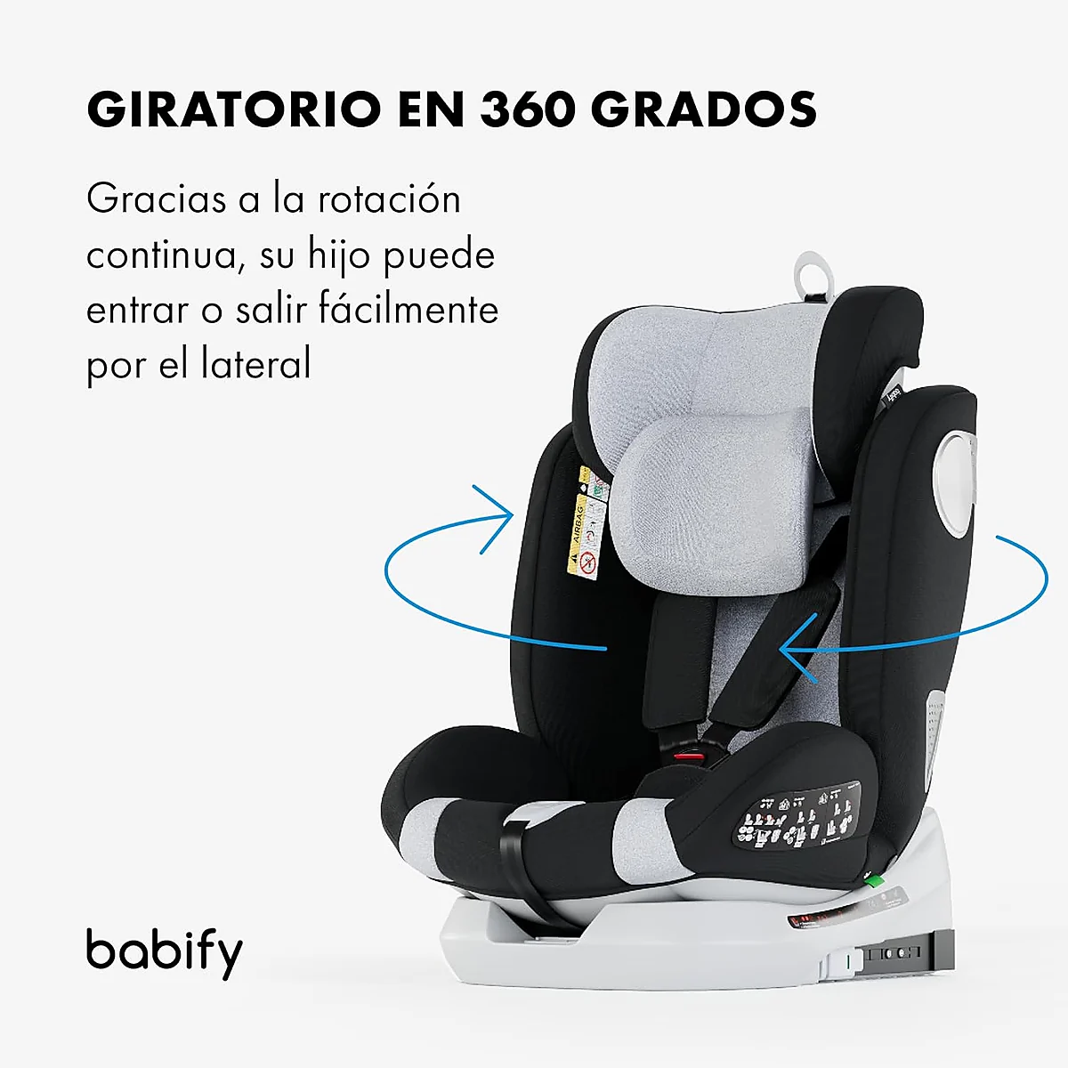 Babify Onboard 360 giratoria con acceso lateral para colocar al bebé