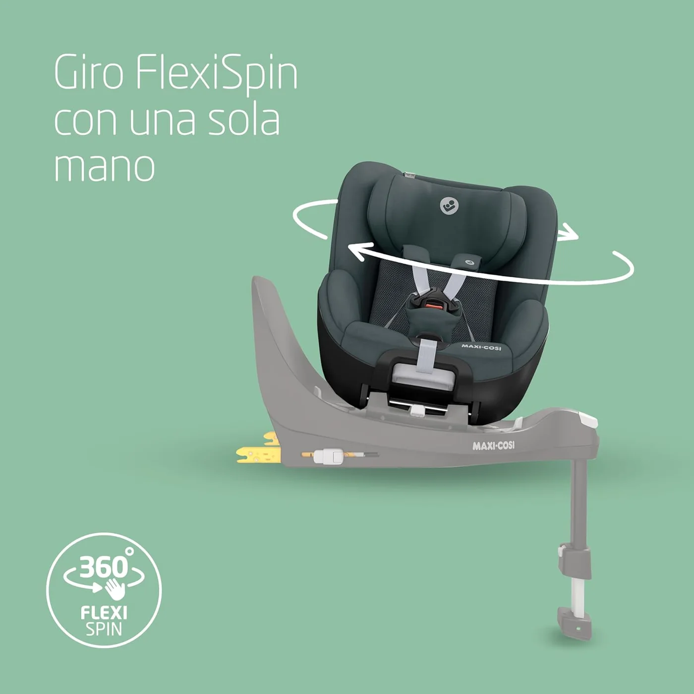 Maxi-Cosi Pearl 360 Pro con giro FlexiSpin 360 con una sola mano